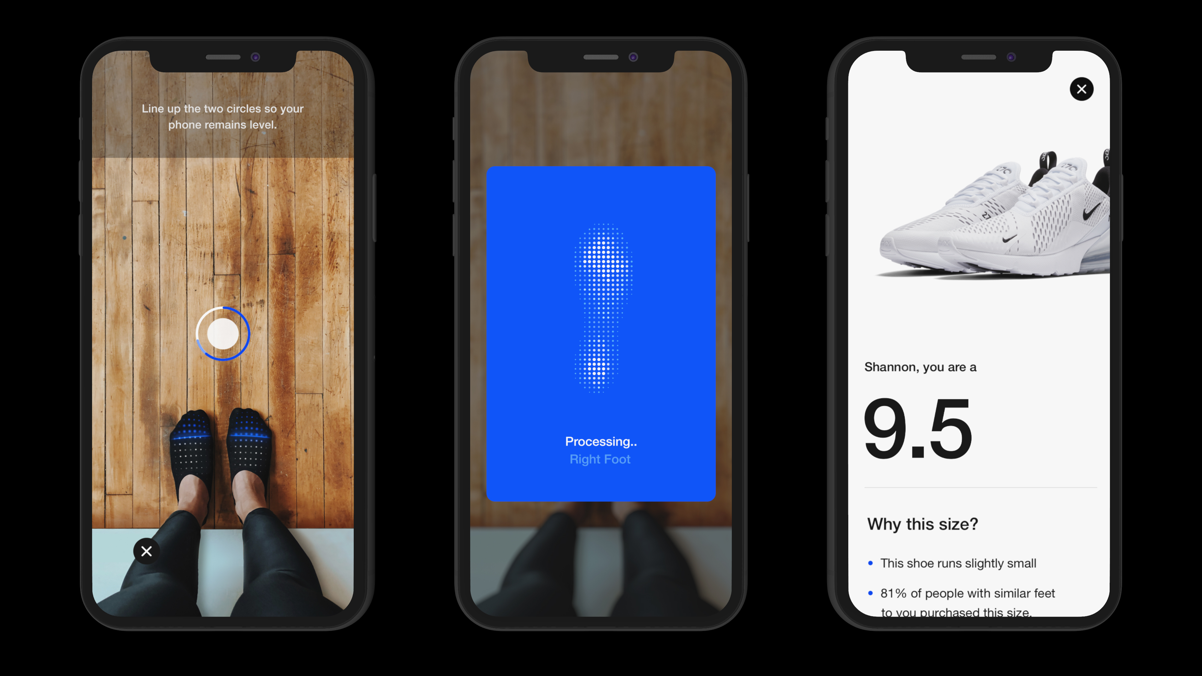 Nike on sale fit scan