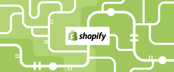 Shopify logo placed above green and white background
