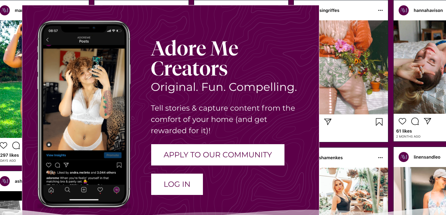 Inside Creator's, Adore Me's influencer platform