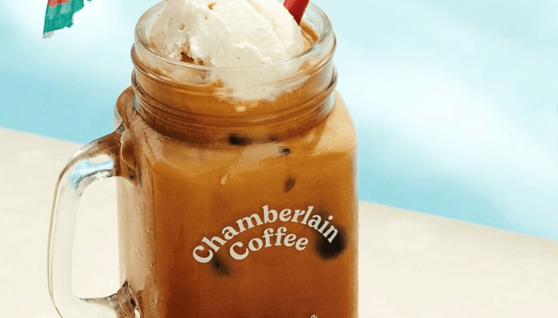 The header image features a photograph of Chamberlain Coffee.