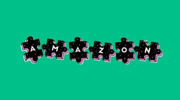 The header image shows a puzzle with each piece spelling out Amazon.