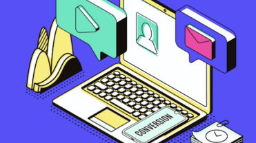 Illustration of a laptop screen with various notifications.