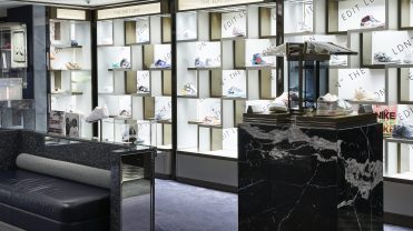 Sneaker case inside a Harrod's department store