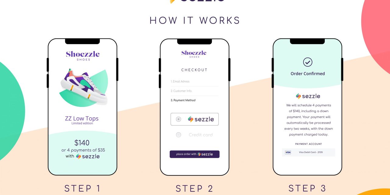 Mobile checkout screen displaying Sezzle