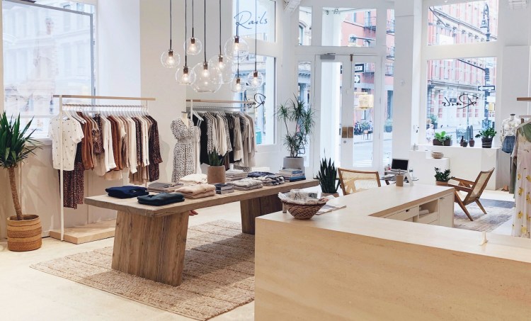Inside one of apparel brand Rails' stores