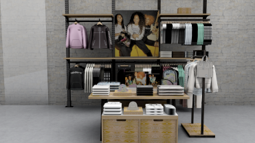 Digital rendering of a Vans merchandise display