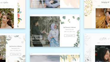 Homepage of wedding registry website Joy