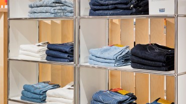 A Levi's denim display at Nordstrom