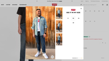 Example of Levi's new see it in my size feature