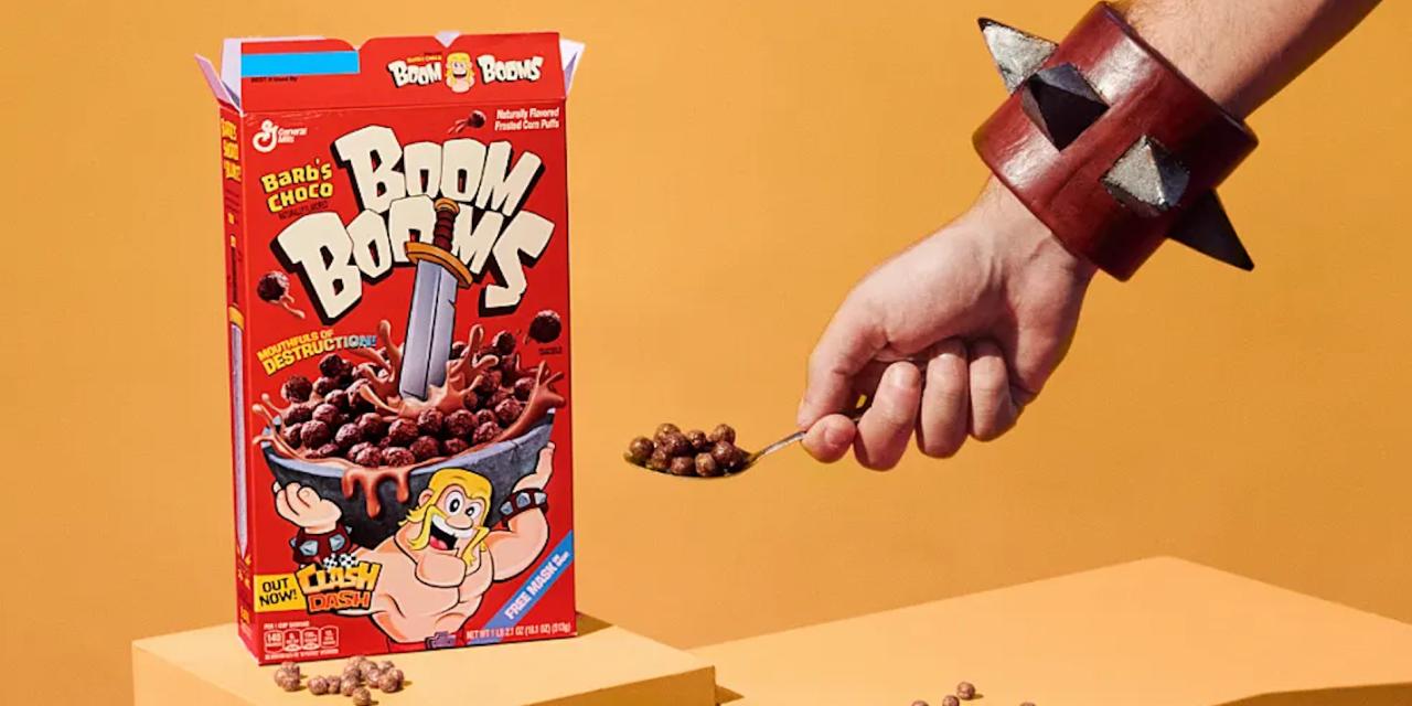 Barb's Choco Boom Booms cereal packaging