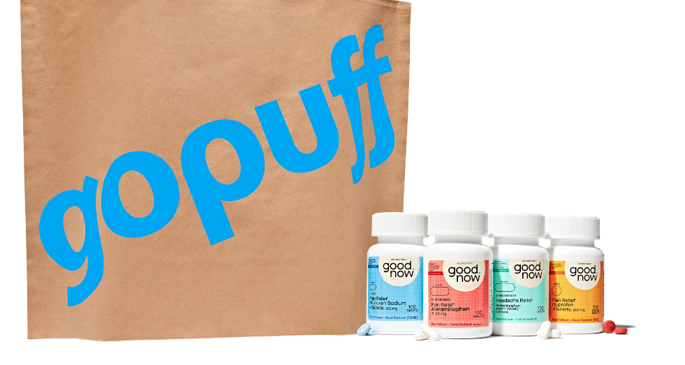 Gopuff offers over-the-counter medications such as pain, allergy, cold, flu and sinus relief.