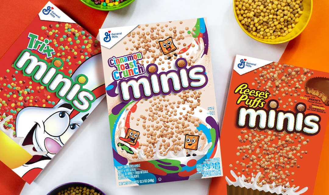 General Mills offers mini versions of cereals.