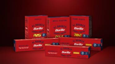 Barilla's new Al Bronzo pasta line, sold in red boxes