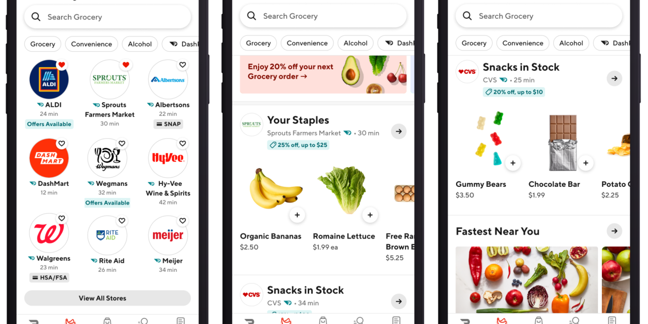 Screenshots of DoorDash's June 2023 app update.