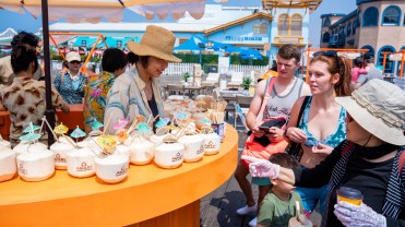 At the Santa Monica Pier last month, furniture retailer Ashley was handing out coconut drinks.