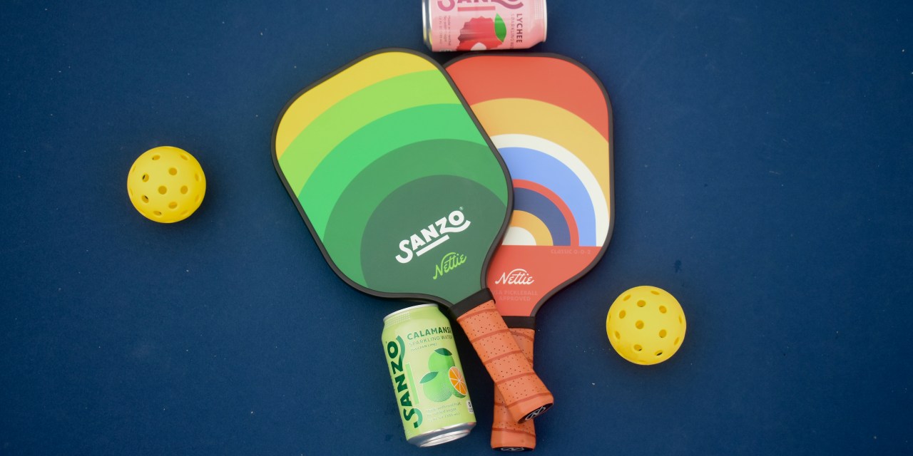 Sanzo is further deepening its ties to pickleball by teaming up with a pickleball equipment brand called Nettie to create limited edition paddles inspired by Sanzo’s fruit flavors.
