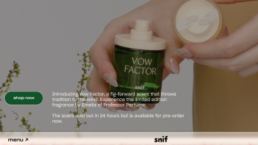 Snif's new Vow Factor fragrance.