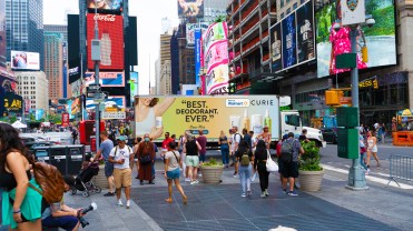 Curie's mobile billboard roaming around New York.