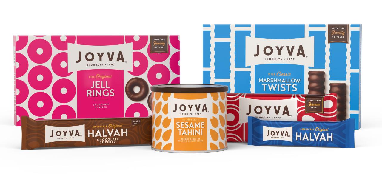 Joyva's product assortment in their new packaging.