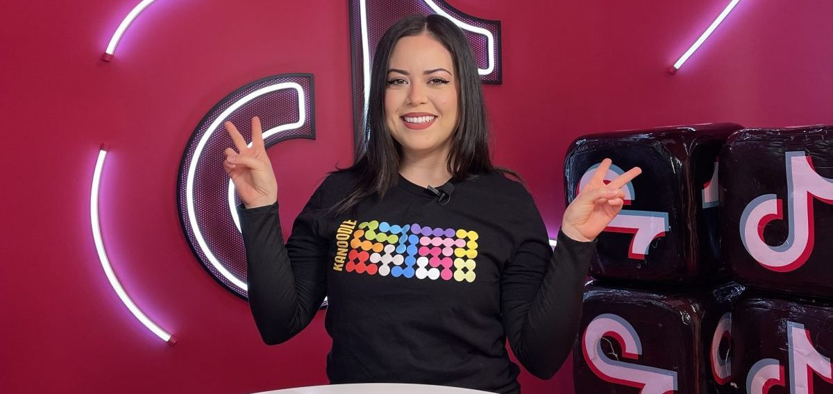 A TikTok influencer in Educational Insights' in-house studio.