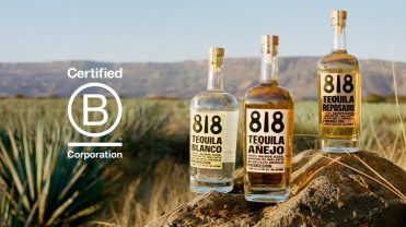 818 Tequila bottles on a desert landscape