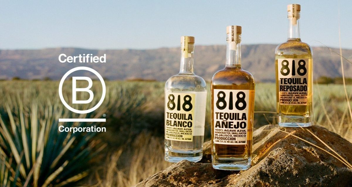 818 Tequila bottles on a desert landscape