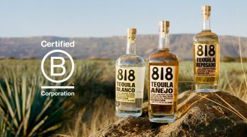 818 Tequila bottles on a desert landscape