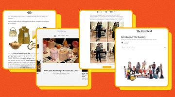 Screenshots of brands' Substack newsletters.