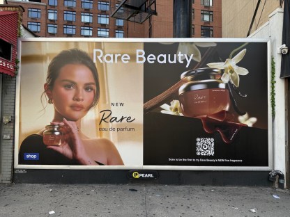 Rare Beauty partners with Shopify’s Shop app on scratch-and-sniff OOH fragrance campaign