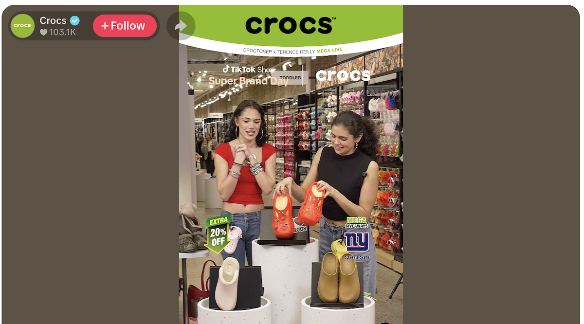 Crocs diffuse en direct sur TikTok Shop tout le mois en l’honneur de « Croctober »